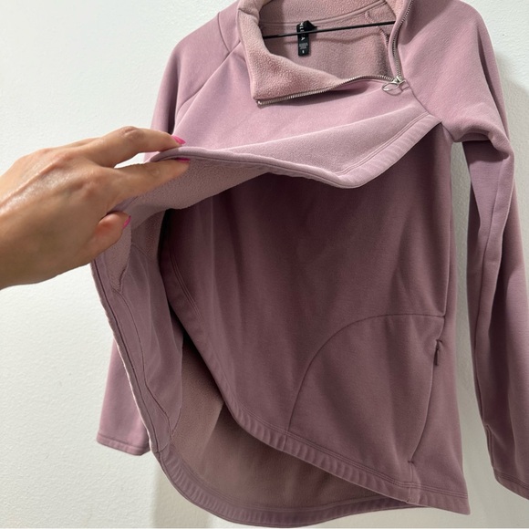 Athleta Cozy Karma Asym Pullover Sugar Plum Mauve S - Picture 3 of 8